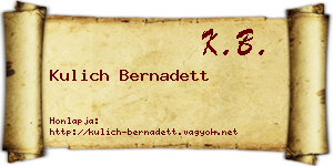 Kulich Bernadett névjegykártya
